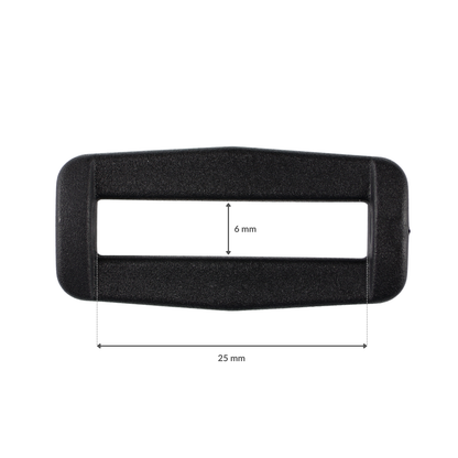Ramka plastikowa - 25/6 mm (a) czarna 1 szt.