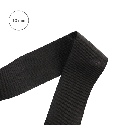 Taśma elastyczna (guma) - 10 mm/1 m czarna