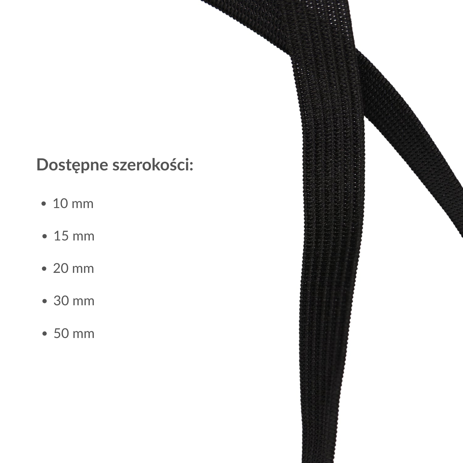 Elastic band - 10 mm/1 m black