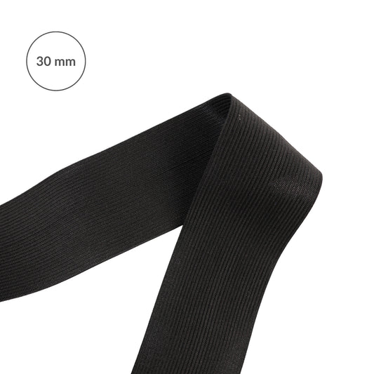 Taśma elastyczna (guma) - 30 mm/1 m czarna