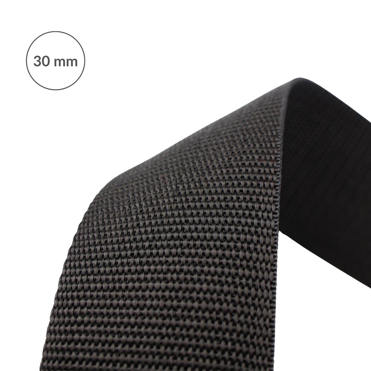 Webbing strap - polypropylene 30 mm/1 m black