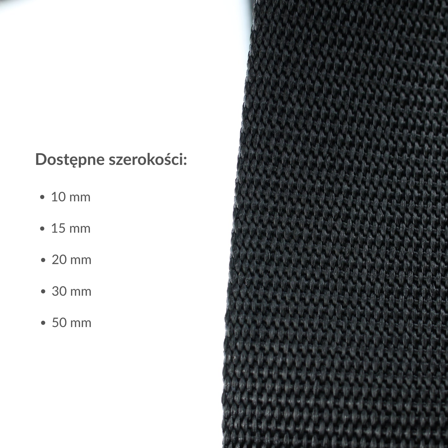 Polypropylene webbing - 50 mm/1 m black