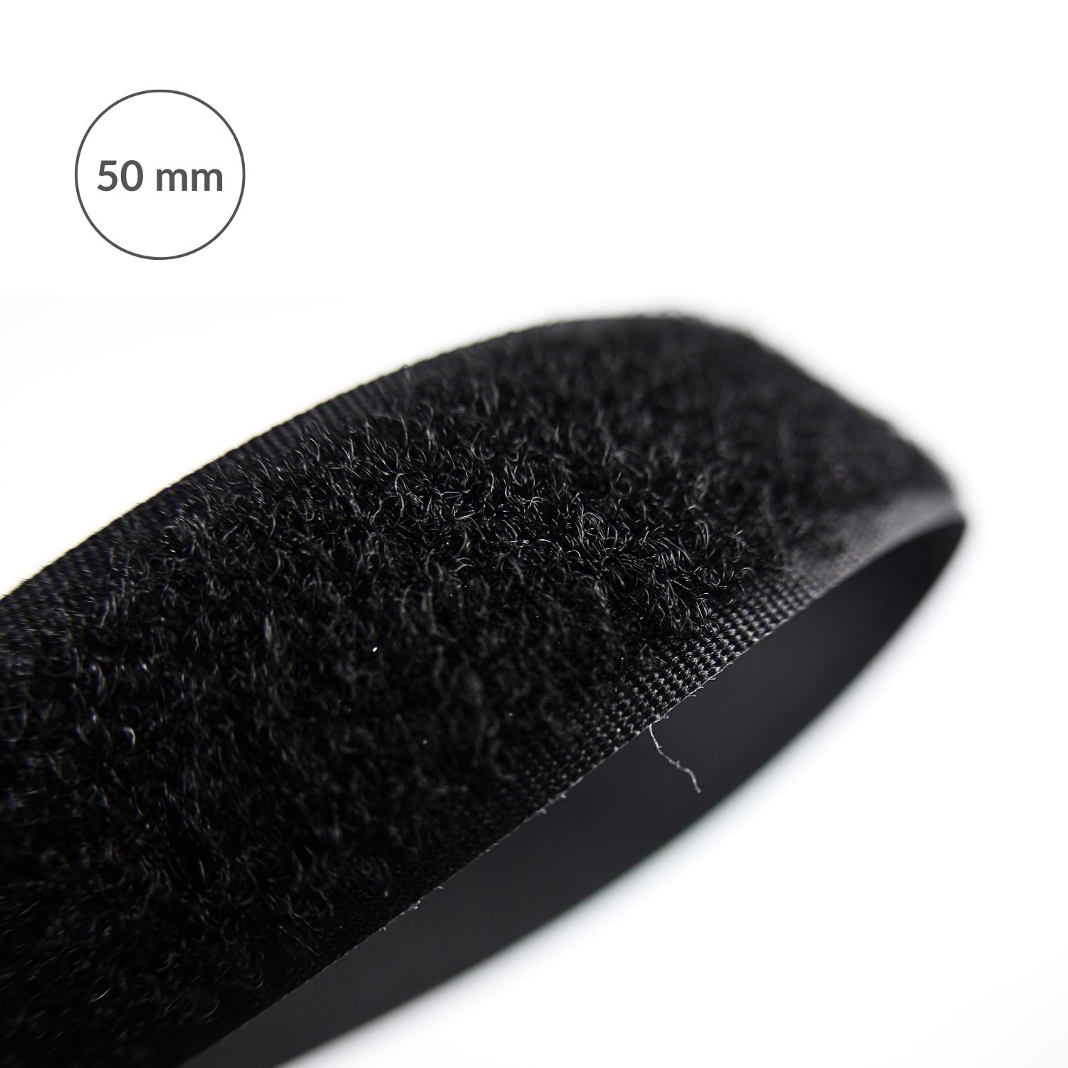 Hook and loop tape - loop side 50 mm/1 m black