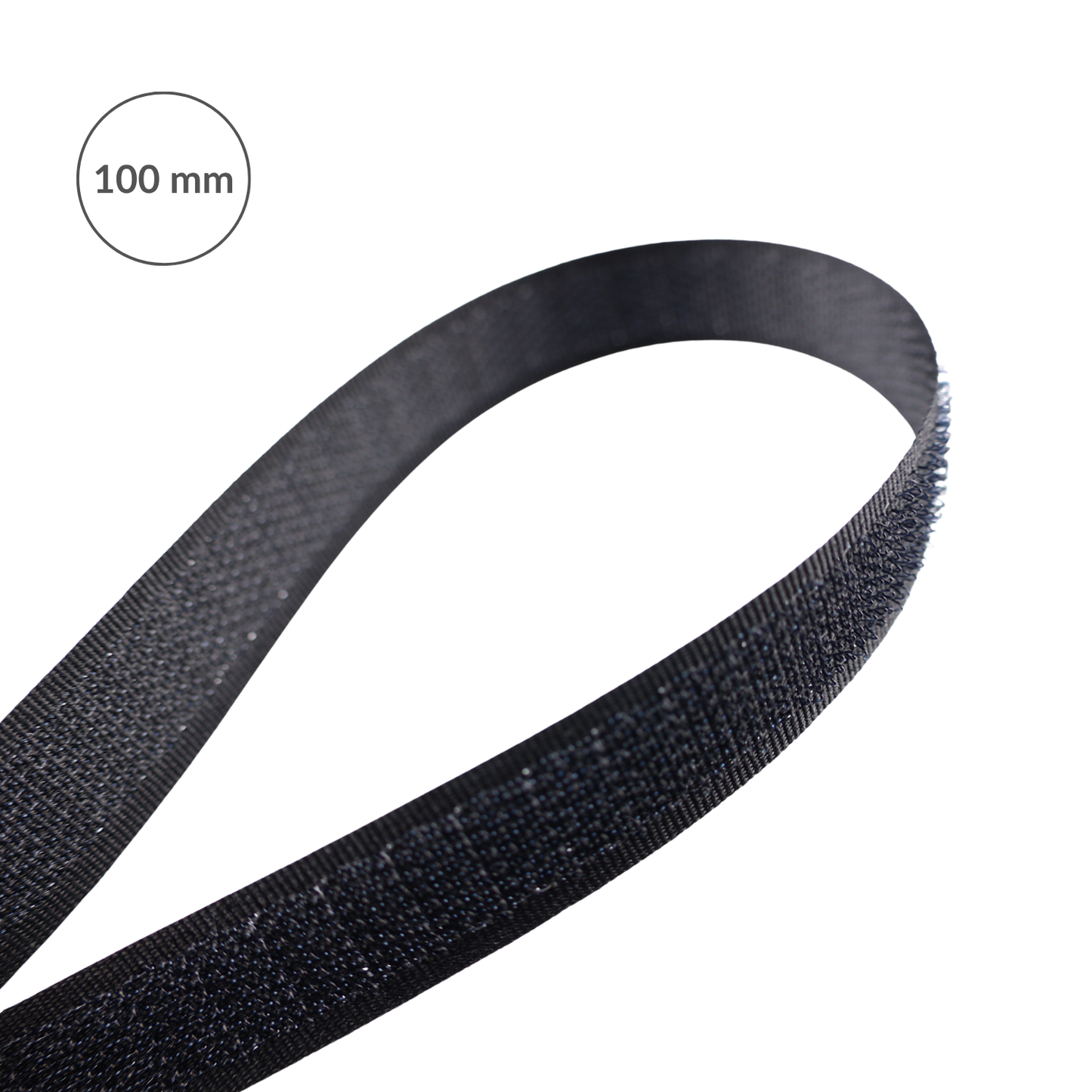 Taśma rzep - haczyk 100 mm/1 m czarna