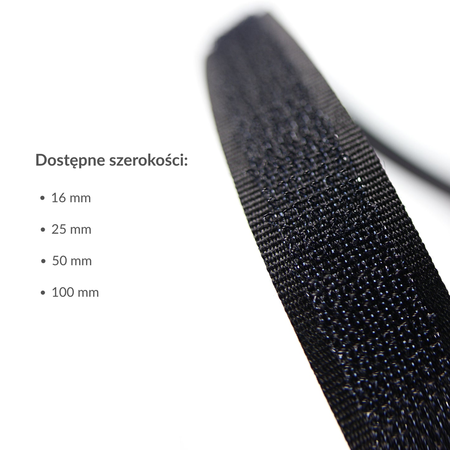 Hook and loop tape - hook 100 mm/1 m black