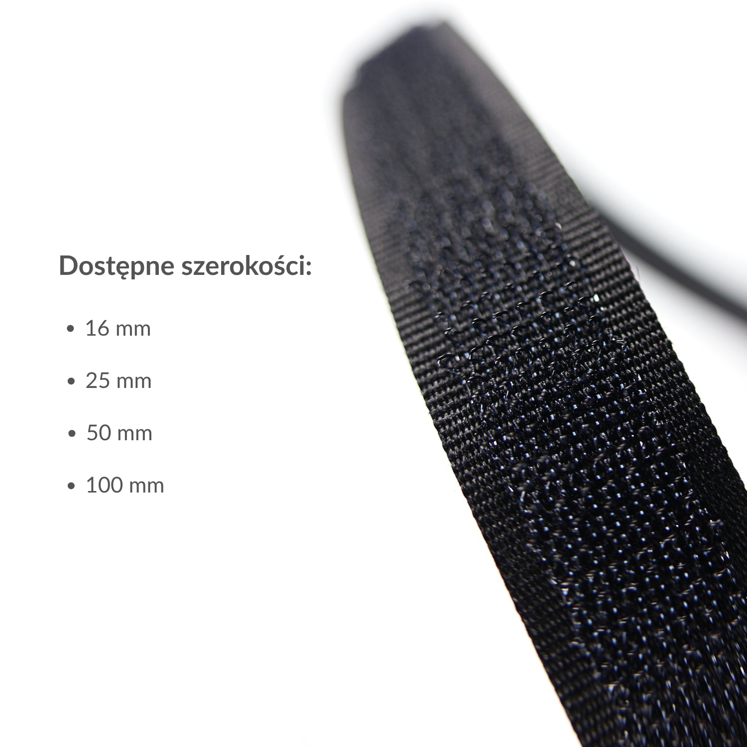 Hook and loop tape - hook 100 mm/1 m black