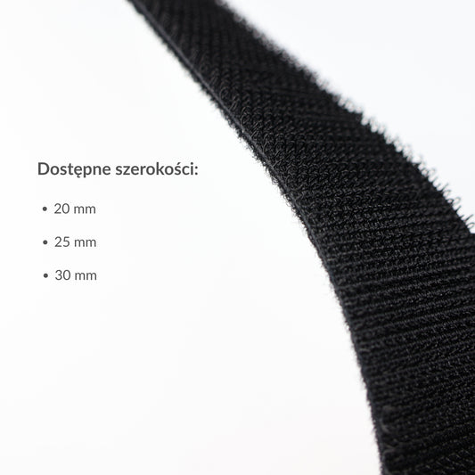 Taśma rzep - dwustronna 20 mm/1 m nylonowa czarna