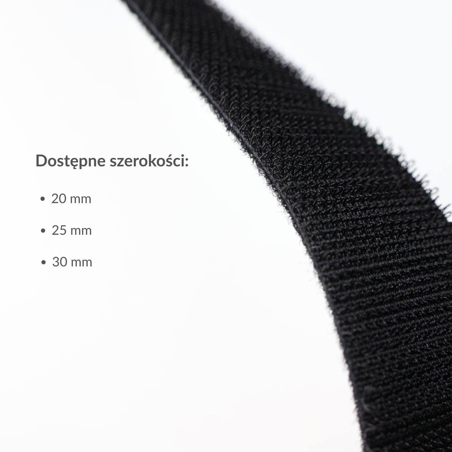 Hook and loop tape - double-sided 30 mm/1 m nylon black