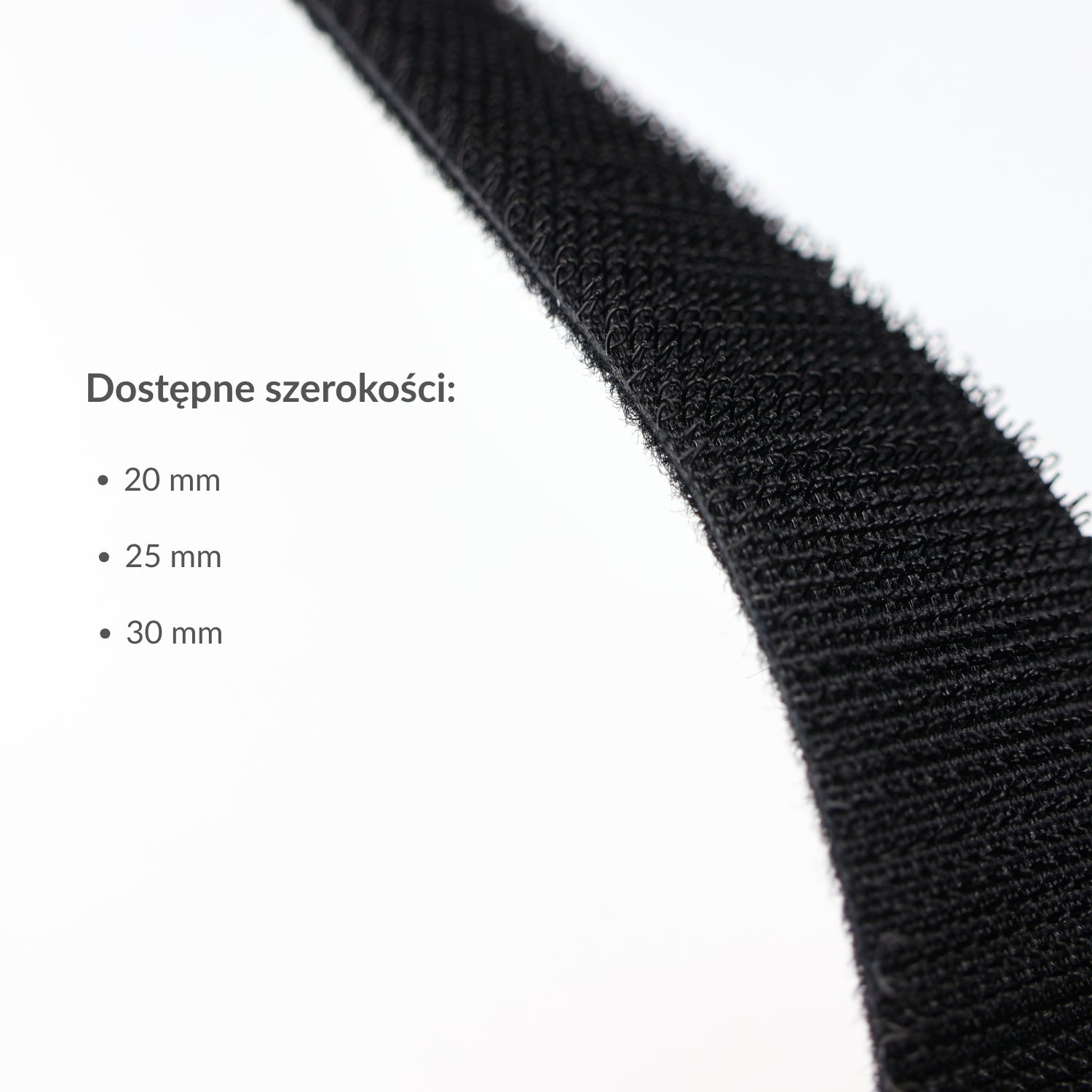 Hook and loop tape - double-sided 30 mm/1 m nylon black