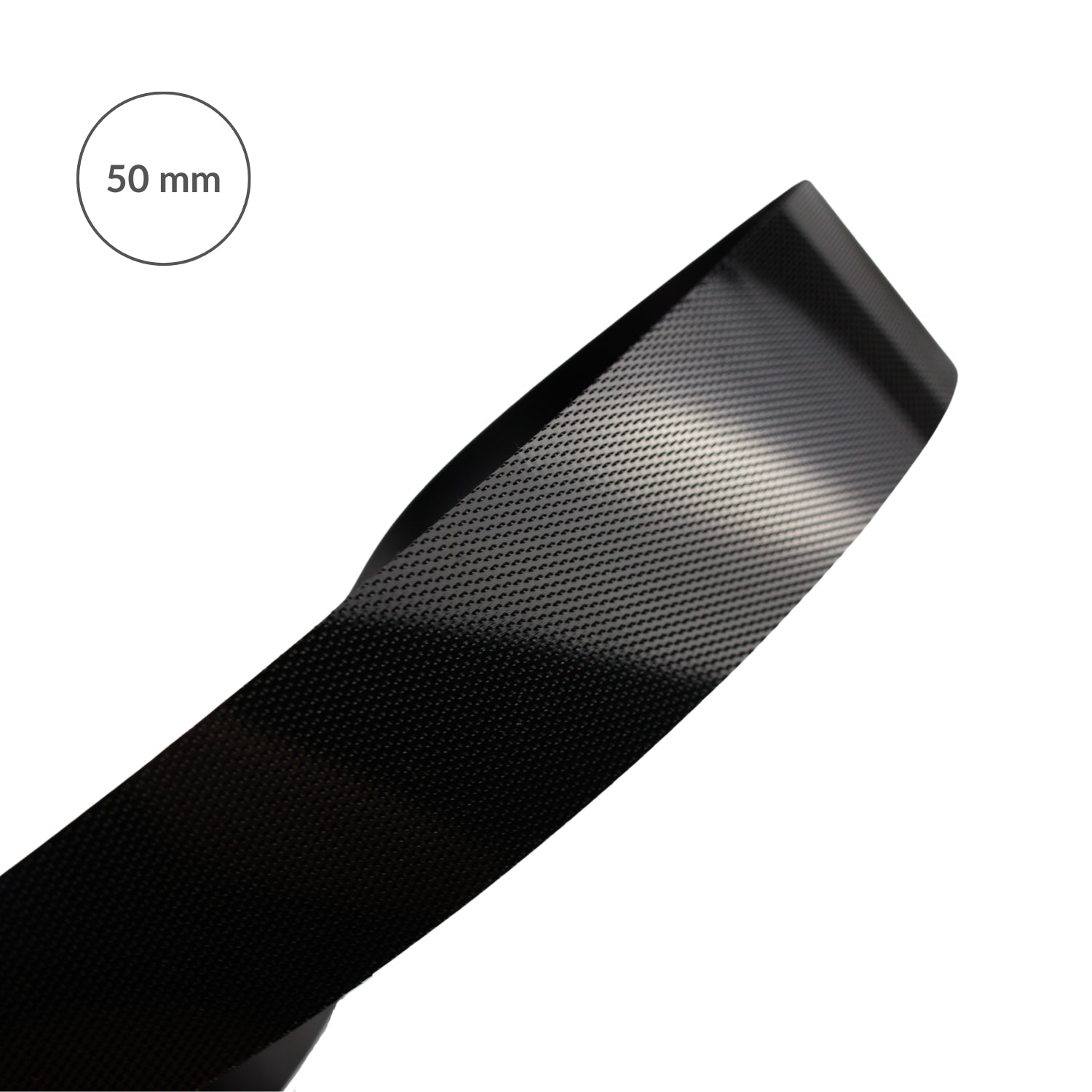 Low-profile hook velcro tape 50 mm/1 m nylon black