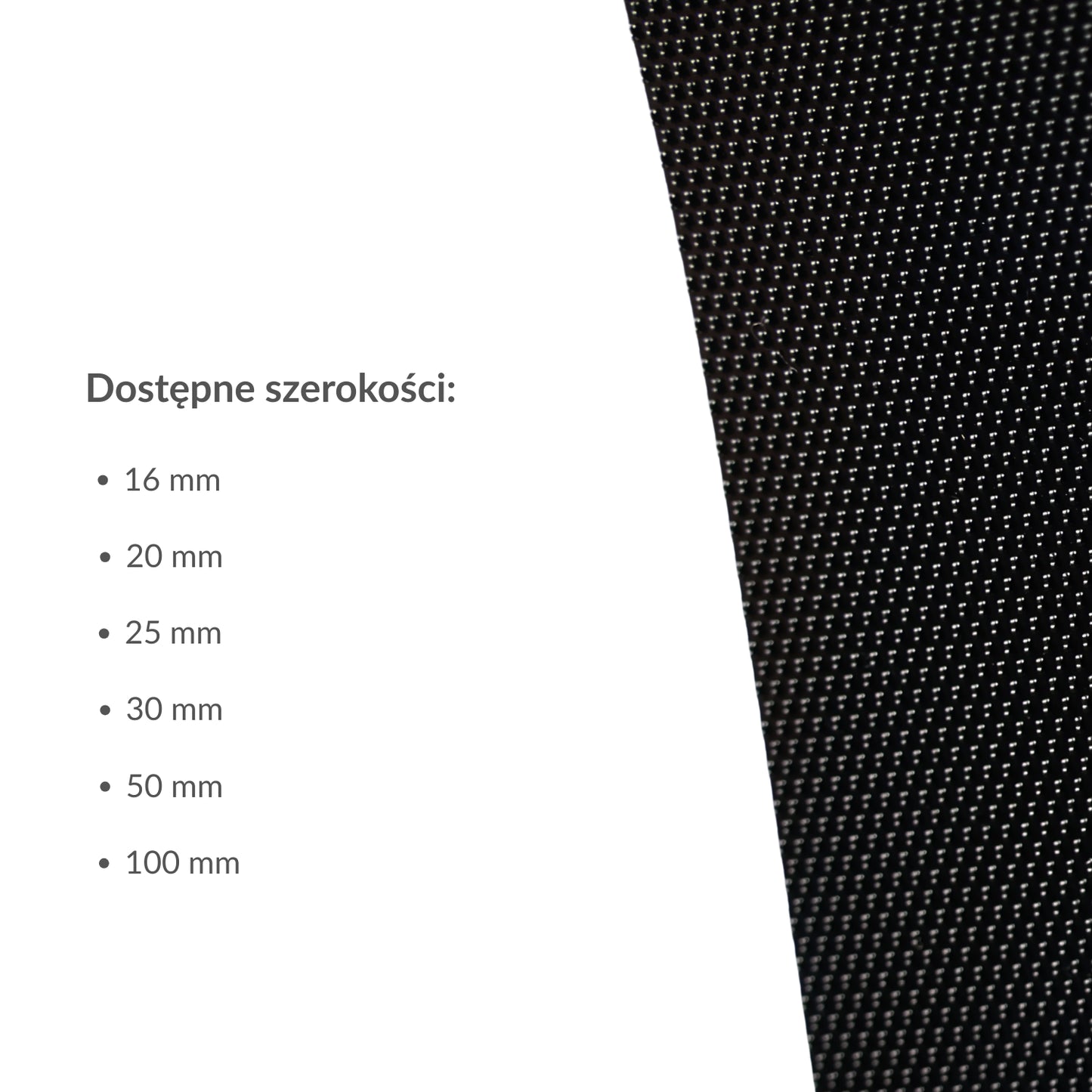 Low-profile hook velcro tape 50 mm/1 m nylon black