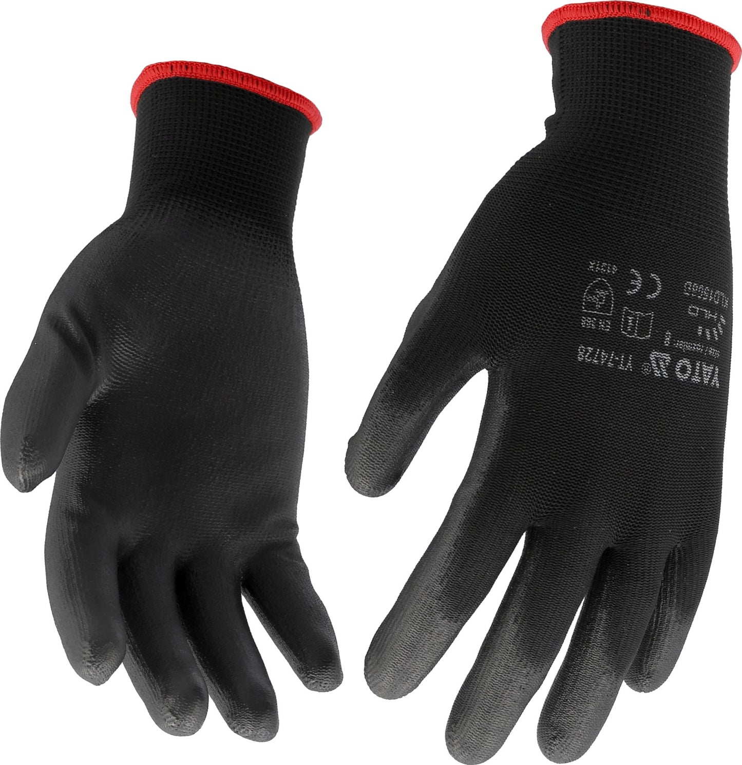 Rękawice robocze nylon/pu Yato - czarne rozmiar 10