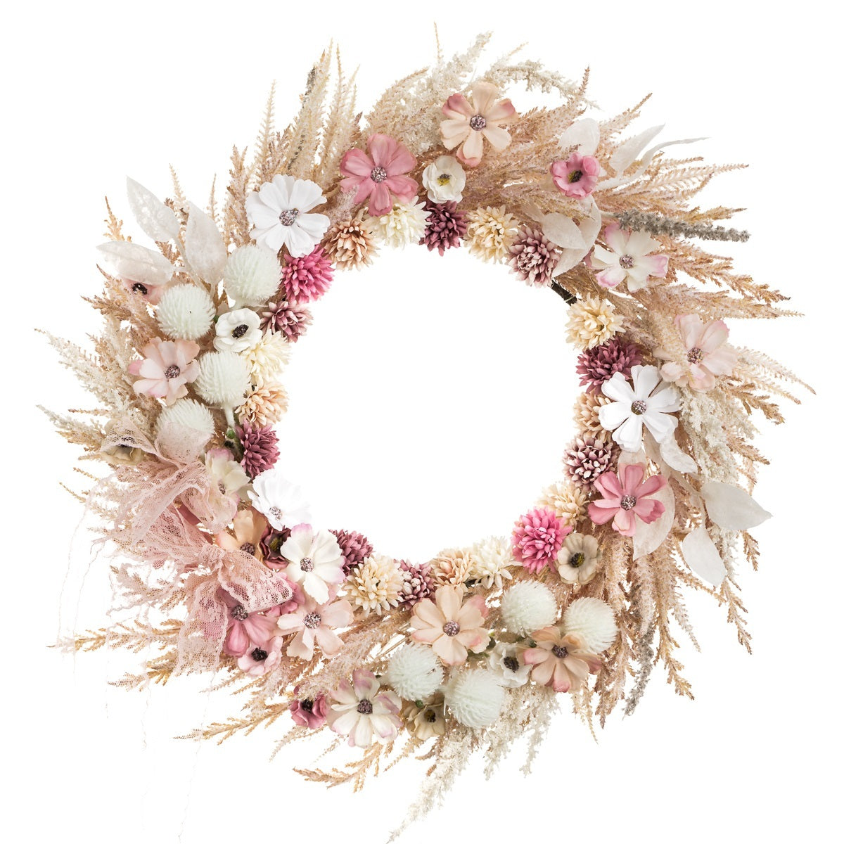 Tasiemka koronkowa DpCraft - 2,5 cm x 2m Pudrowo-Różowa