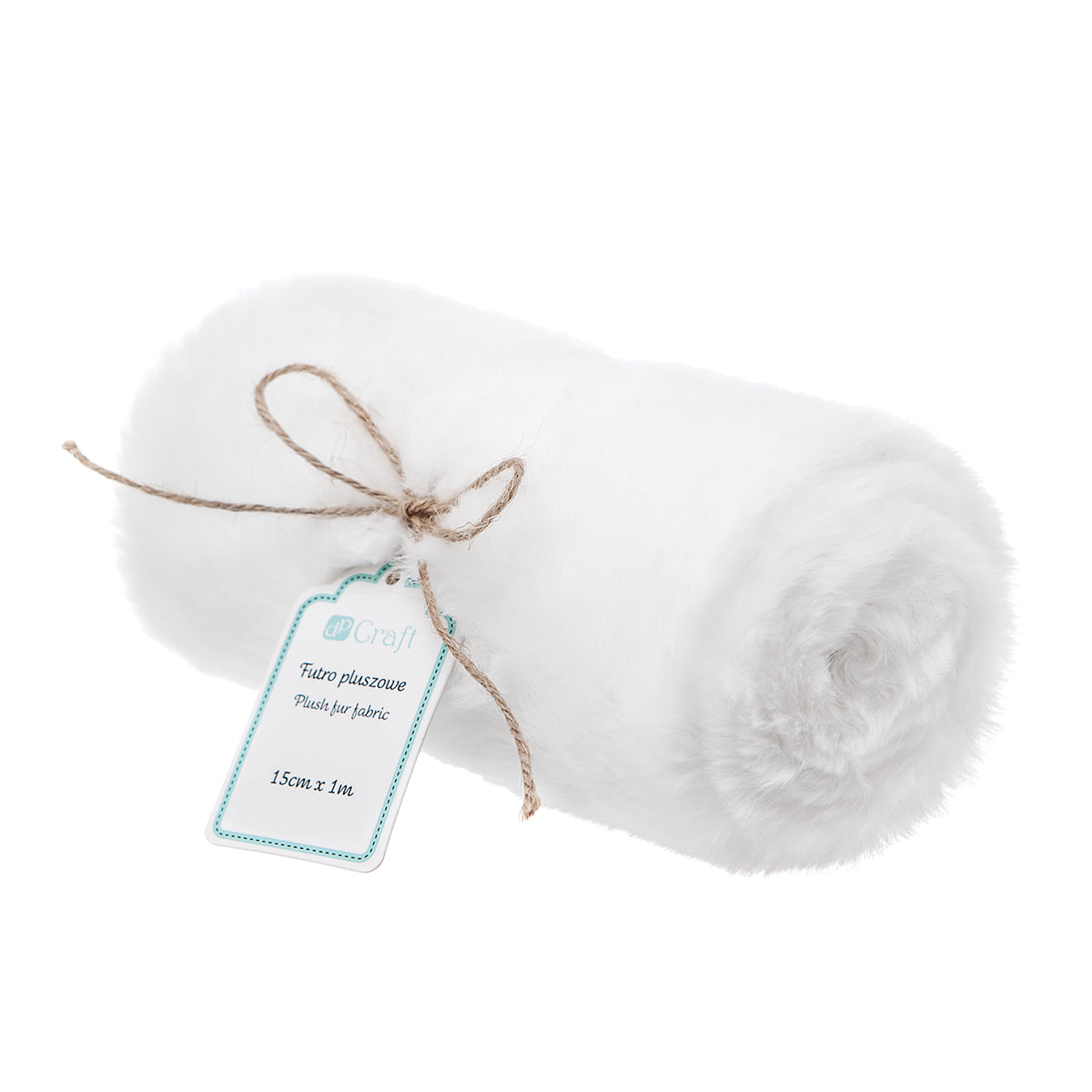 Futro pluszowe DpCraft - 15 cm/1 m białe